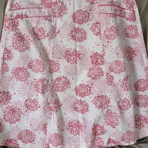 Studio Y Pink and White Floral A-Line Skirt